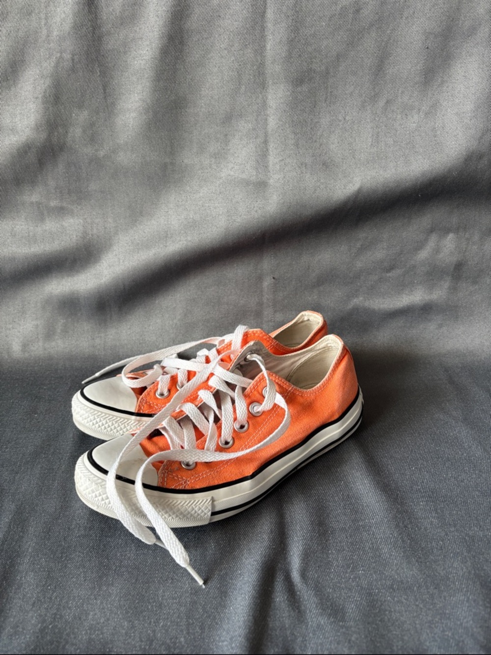 Converse Orange Low-Top Canvas Sneakers with White Accents